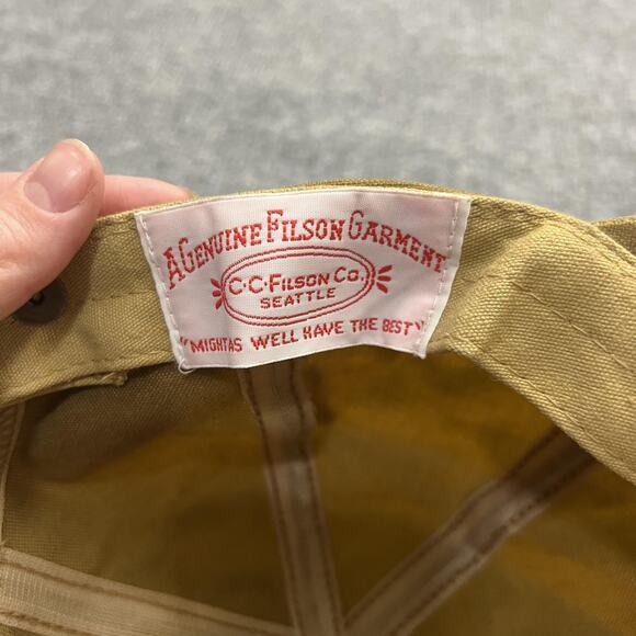 Vintage 80s 90s FILSON Waxed Tin Cloth Cap HAT Made in USA Rare Adjustable S-M - Picture 6 of 7